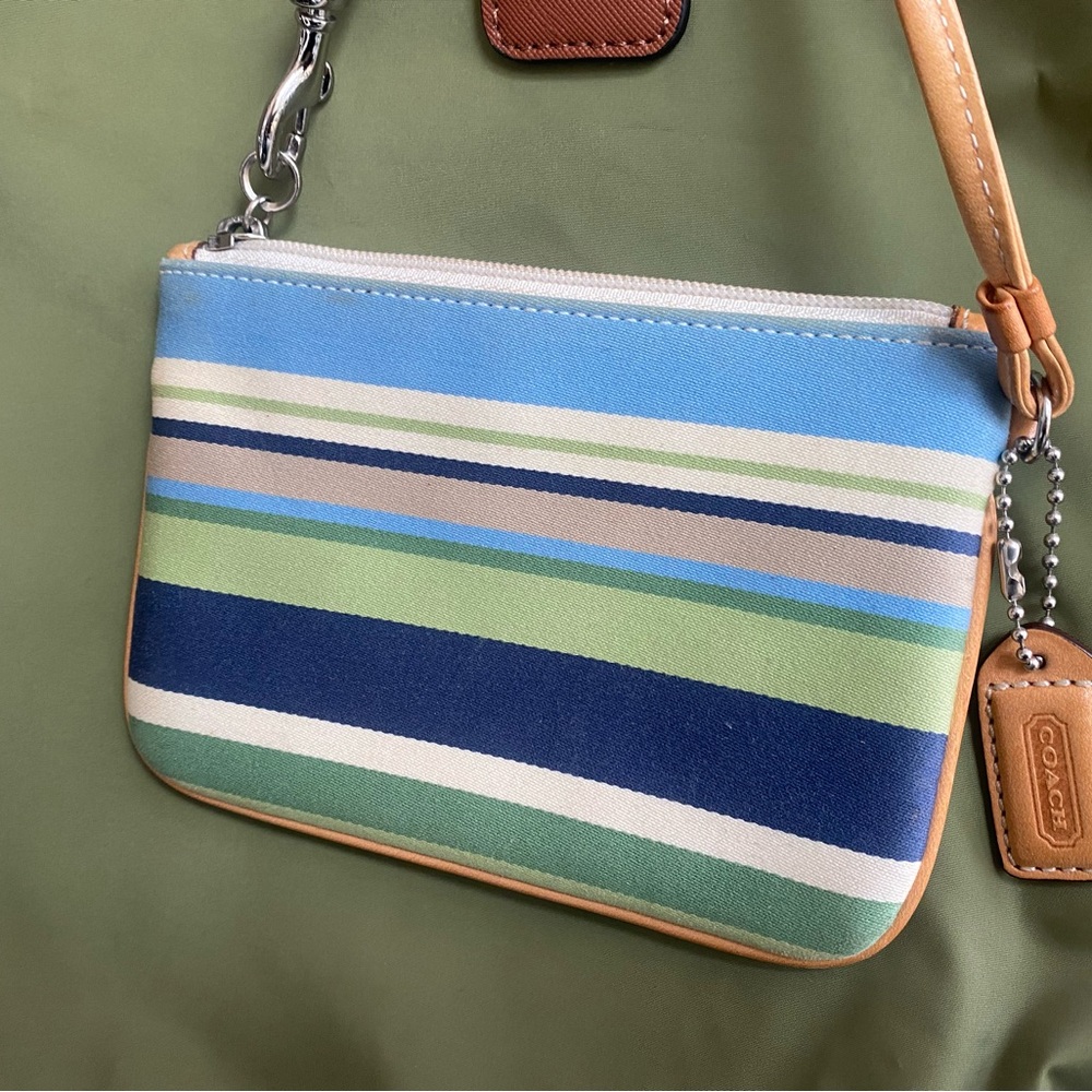 Coach Multicolor Striped Wristlet